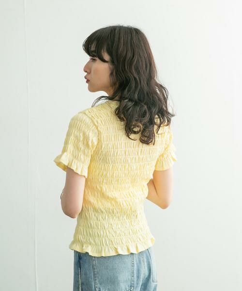 KBF / ケービーエフ Tシャツ | シャーリングプチフリルTEE | 詳細3