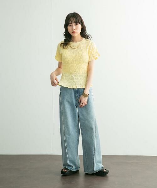 KBF / ケービーエフ Tシャツ | シャーリングプチフリルTEE | 詳細4