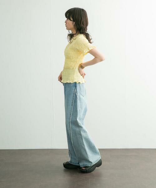 KBF / ケービーエフ Tシャツ | シャーリングプチフリルTEE | 詳細5