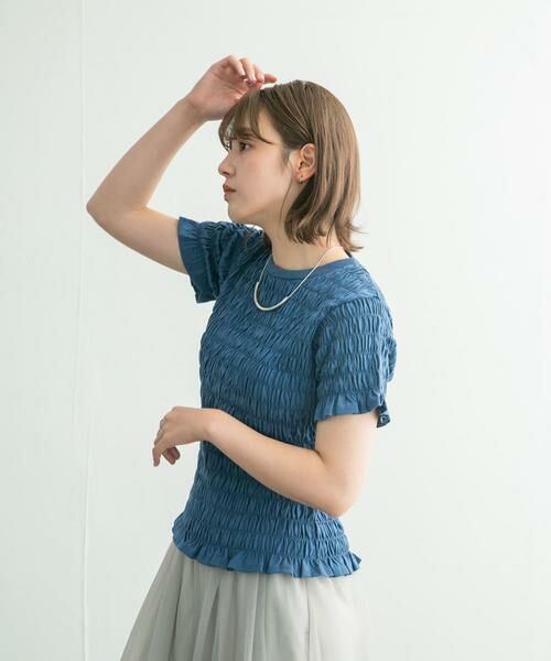 KBF / ケービーエフ Tシャツ | シャーリングプチフリルTEE | 詳細17