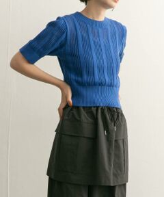 KBF / ケービーエフ ニット・セーター | シアーストライプコンパクトニット