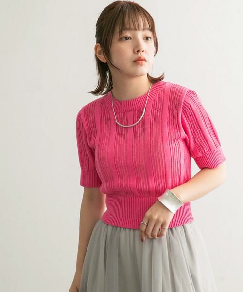 KBF / ケービーエフ ニット・セーター | シアーストライプコンパクトニット | 詳細10