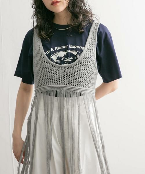 KBF / ケービーエフ ニット・セーター | フリンジニットタンクトップ | 詳細14