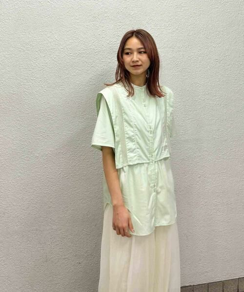 KBF / ケービーエフ シャツ・ブラウス | パイピングレイヤードシャツ | 詳細13