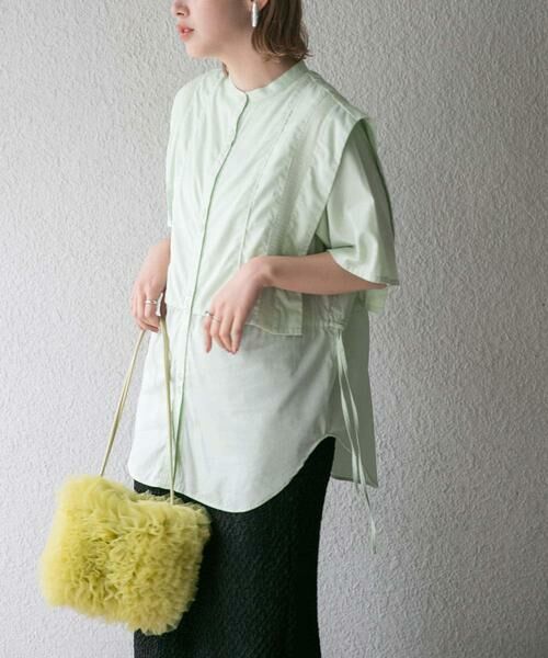 KBF / ケービーエフ シャツ・ブラウス | パイピングレイヤードシャツ(ミント)
