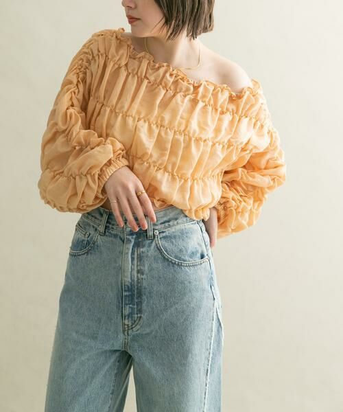 KBF / ケービーエフ シャツ・ブラウス | マルチWAYシャーリングブラウス | 詳細1