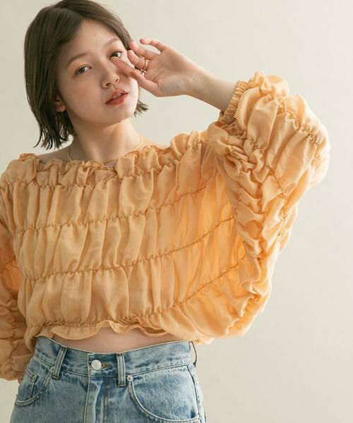 KBF / ケービーエフ シャツ・ブラウス | マルチWAYシャーリングブラウス | 詳細2