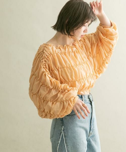 KBF / ケービーエフ シャツ・ブラウス | マルチWAYシャーリングブラウス | 詳細3