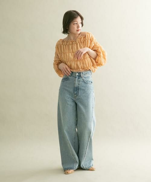 KBF / ケービーエフ シャツ・ブラウス | マルチWAYシャーリングブラウス | 詳細5