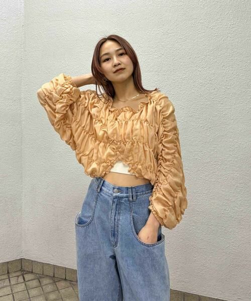 KBF / ケービーエフ シャツ・ブラウス | マルチWAYシャーリングブラウス | 詳細8