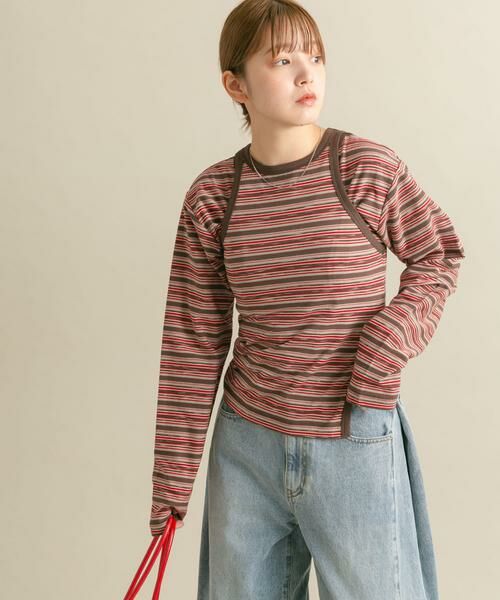 KBF / ケービーエフ Tシャツ | ボーダータンクトップSETトップス | 詳細2