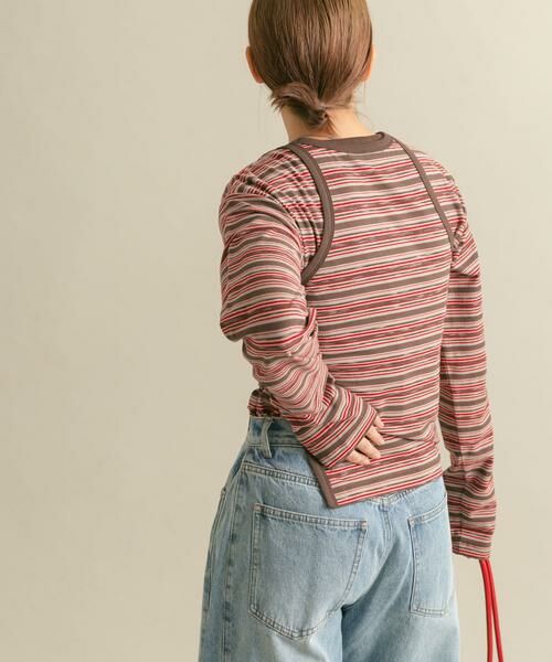 KBF / ケービーエフ Tシャツ | ボーダータンクトップSETトップス | 詳細4