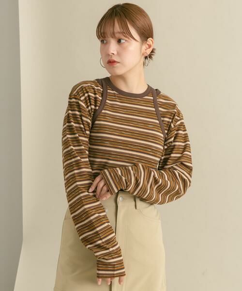 KBF / ケービーエフ Tシャツ | ボーダータンクトップSETトップス | 詳細12