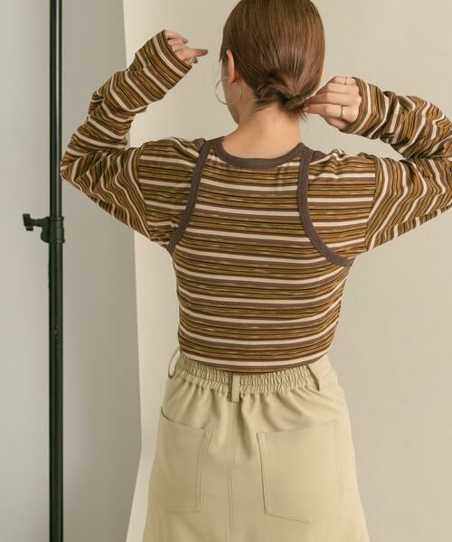 KBF / ケービーエフ Tシャツ | ボーダータンクトップSETトップス | 詳細14