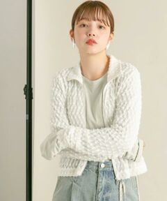 KBF / ケービーエフ Tシャツ | フロントZIPフェザーロングTEE