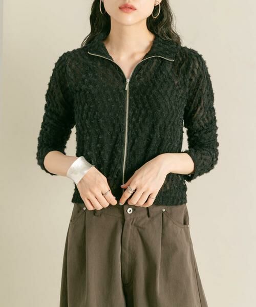 KBF / ケービーエフ Tシャツ | フロントZIPフェザーロングTEE | 詳細14