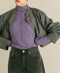 KBF / ケービーエフ Tシャツ | シアーブークレハイネックトップス