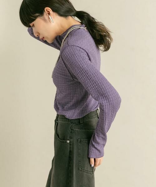 KBF / ケービーエフ Tシャツ | シアーブークレハイネックトップス | 詳細2