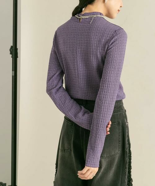 KBF / ケービーエフ Tシャツ | シアーブークレハイネックトップス | 詳細3