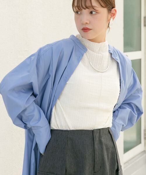 KBF / ケービーエフ Tシャツ | シアーブークレハイネックトップス | 詳細14