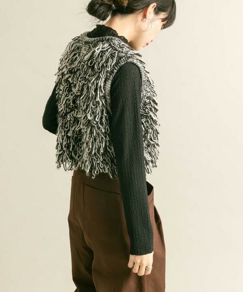 KBF / ケービーエフ Tシャツ | シアーブークレハイネックトップス | 詳細24