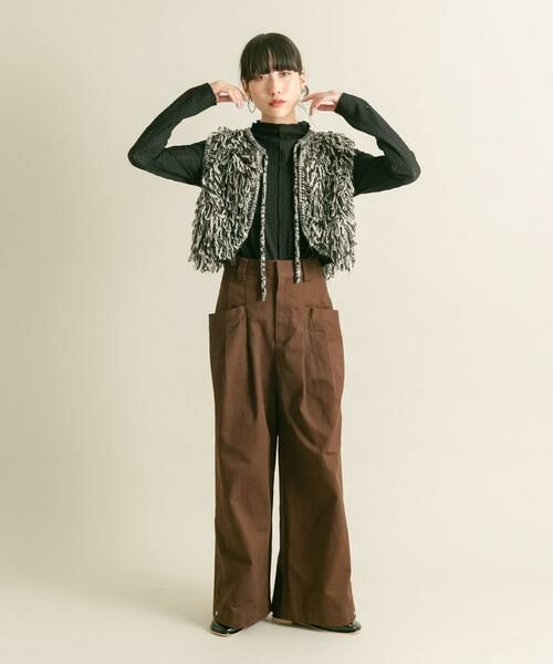 KBF / ケービーエフ Tシャツ | シアーブークレハイネックトップス | 詳細25