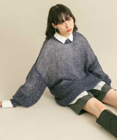 KBF / ケービーエフ ニット・セーター | シースルースパンコールニット