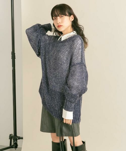 KBF / ケービーエフ ニット・セーター | シースルースパンコールニット | 詳細13