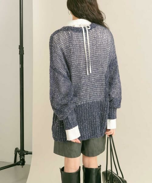 KBF / ケービーエフ ニット・セーター | シースルースパンコールニット | 詳細15