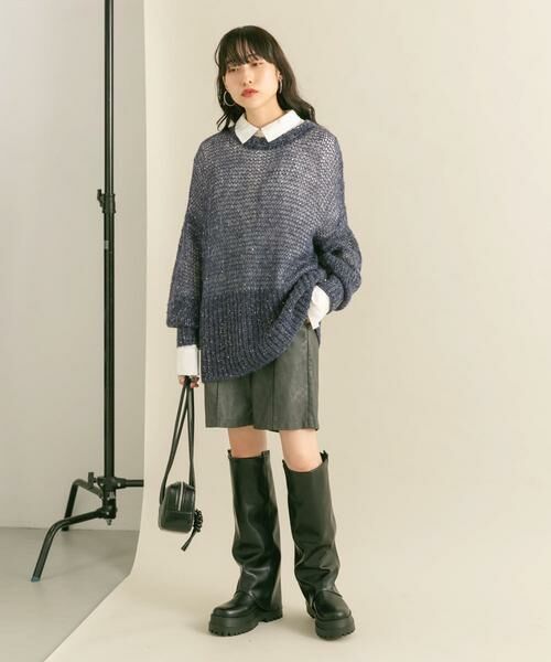 KBF / ケービーエフ ニット・セーター | シースルースパンコールニット | 詳細16