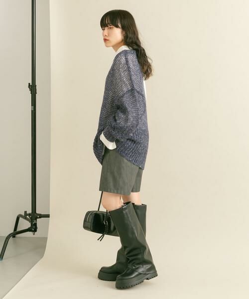 KBF / ケービーエフ ニット・セーター | シースルースパンコールニット | 詳細17