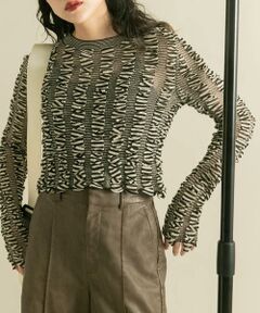 KBF / ケービーエフ ニット・セーター | シャーリングコンパクトニット