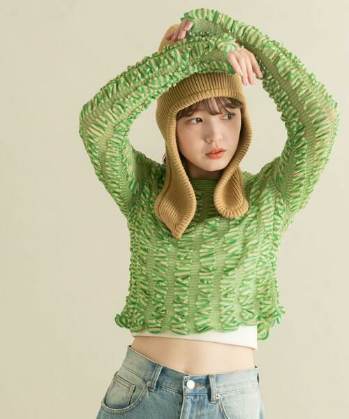 KBF / ケービーエフ ニット・セーター | シャーリングコンパクトニット | 詳細20