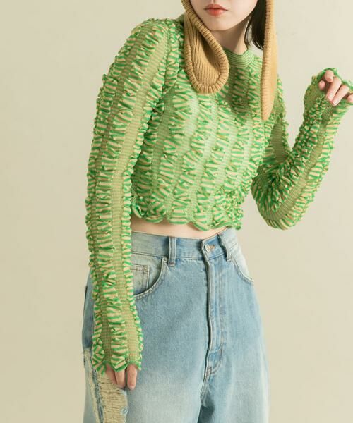 KBF / ケービーエフ ニット・セーター | シャーリングコンパクトニット | 詳細21