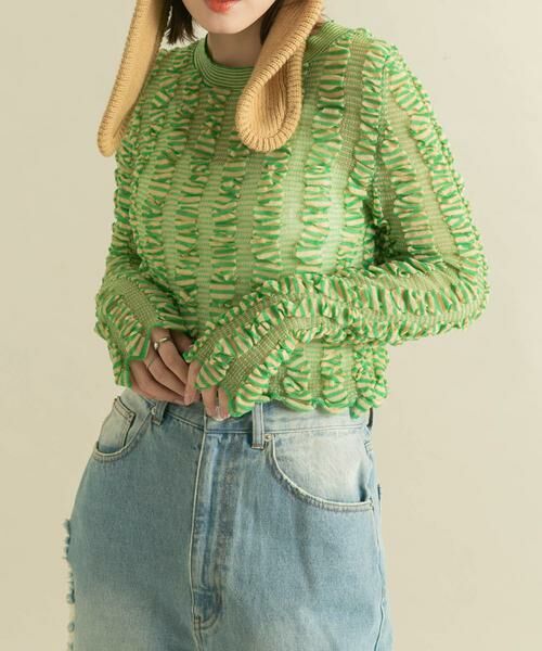 KBF / ケービーエフ ニット・セーター | シャーリングコンパクトニット | 詳細22