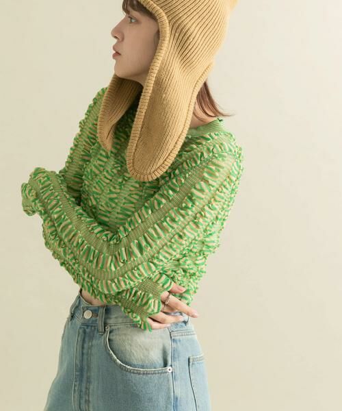 KBF / ケービーエフ ニット・セーター | シャーリングコンパクトニット | 詳細23