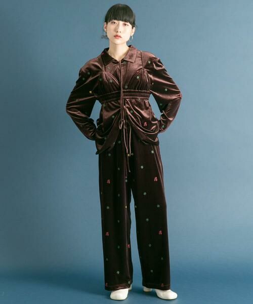 KBF / ケービーエフ その他アウター | フロントリボンベロアガウン | 詳細7