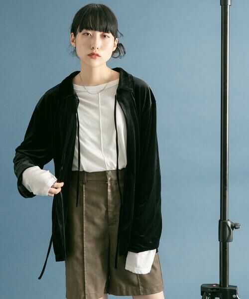 KBF / ケービーエフ その他アウター | フロントリボンベロアガウン | 詳細16