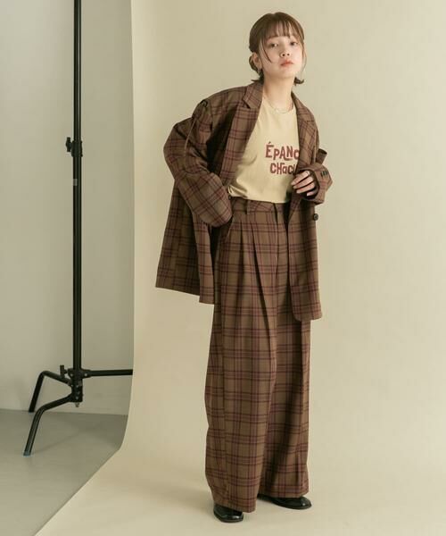 KBF / ケービーエフ その他パンツ | ダブルタックWIDEチェックパンツ | 詳細2