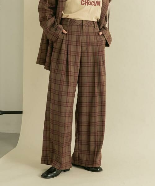 KBF / ケービーエフ その他パンツ | ダブルタックWIDEチェックパンツ | 詳細4