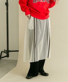 KBF / ケービーエフ スカート | メッシュラインレイヤードスカート