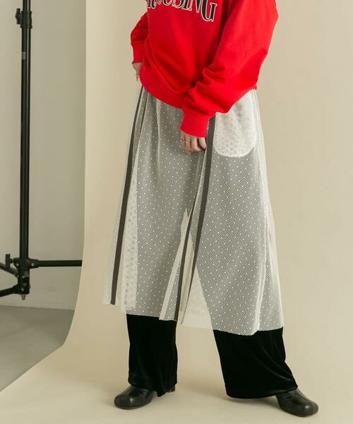 KBF / ケービーエフ スカート | メッシュラインレイヤードスカート | 詳細1