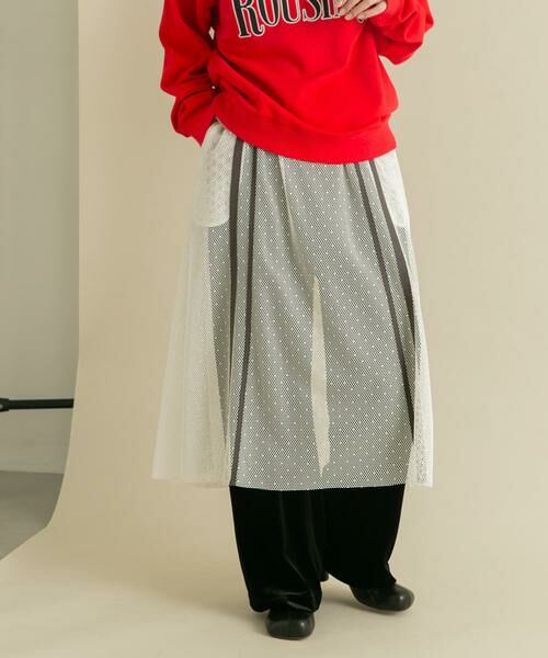 KBF / ケービーエフ スカート | メッシュラインレイヤードスカート | 詳細2