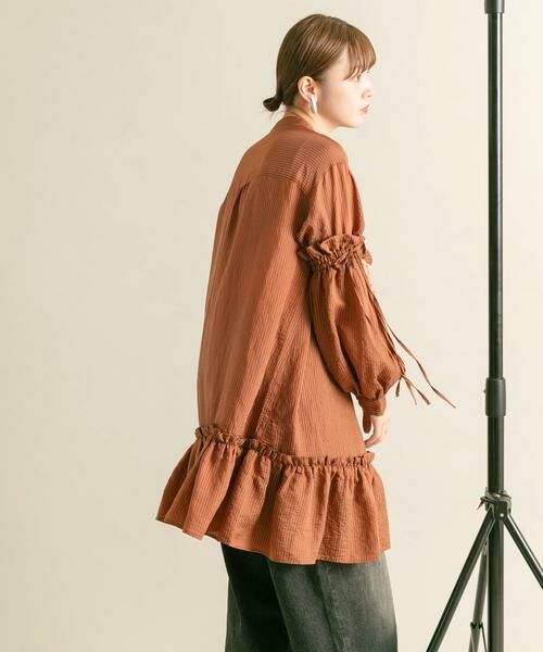 KBF / ケービーエフ ワンピース | ボリュームスリーブストライプミニワンピース | 詳細3