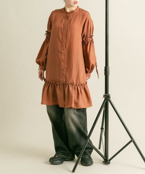 KBF / ケービーエフ ワンピース | ボリュームスリーブストライプミニワンピース | 詳細4