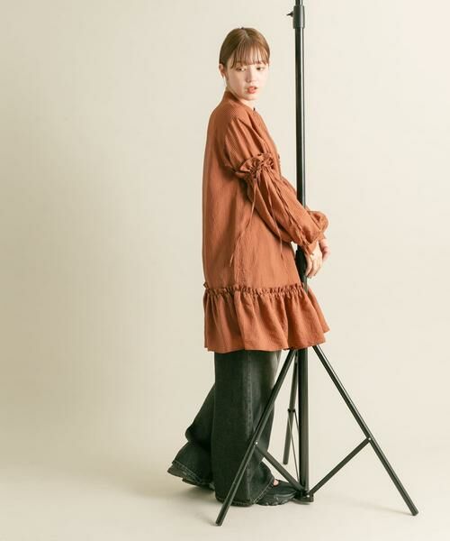 KBF / ケービーエフ ワンピース | ボリュームスリーブストライプミニワンピース | 詳細6