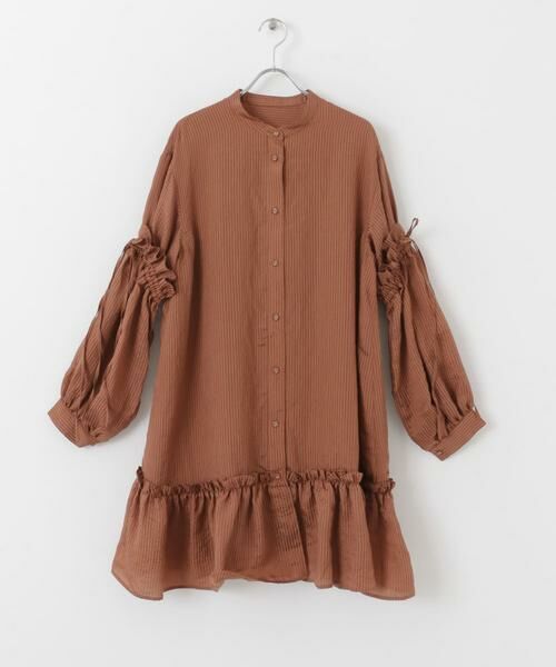 KBF / ケービーエフ ワンピース | ボリュームスリーブストライプミニワンピース | 詳細7