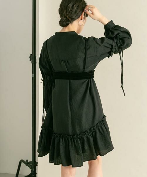 KBF / ケービーエフ ワンピース | ボリュームスリーブストライプミニワンピース | 詳細15