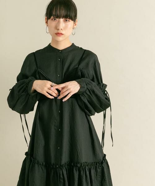 KBF / ケービーエフ ワンピース | ボリュームスリーブストライプミニワンピース | 詳細17