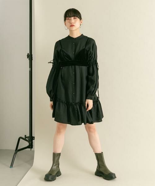 KBF / ケービーエフ ワンピース | ボリュームスリーブストライプミニワンピース | 詳細19